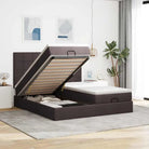Donkerbruin ottomaans bed met ruime opbergruimte en comfort - Donkerbruin / 180 x 200 cm / Blok met vierkanten - Bedden