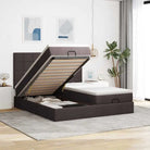 Donkerbruin ottomaans bed met ruime opbergruimte en comfort - Donkerbruin / 200 x 200 cm / Blok met vierkanten - Bedden