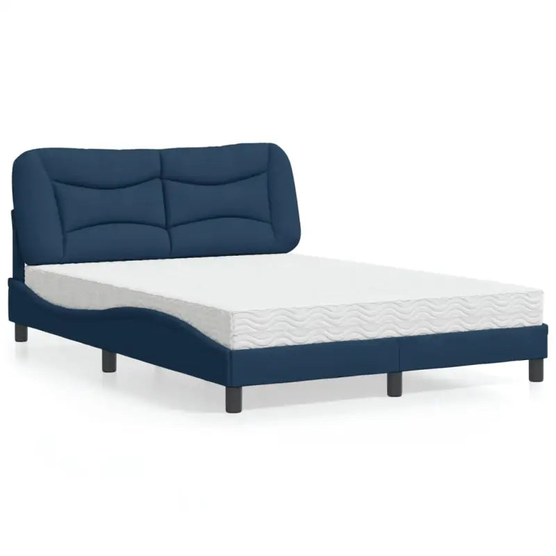 Donkergrijs bed met multiplex lattenbodem en 22d pu-schuim matras - Blauw / 120 x 200 cm - Bedden & bedframes