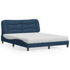 Donkergrijs bed met multiplex lattenbodem en 22d pu-schuim matras - Blauw / 160 x 200 cm - Bedden & bedframes