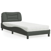 Donkergrijs bed met multiplex lattenbodem en 22d pu-schuim matras - Bedden & bedframes