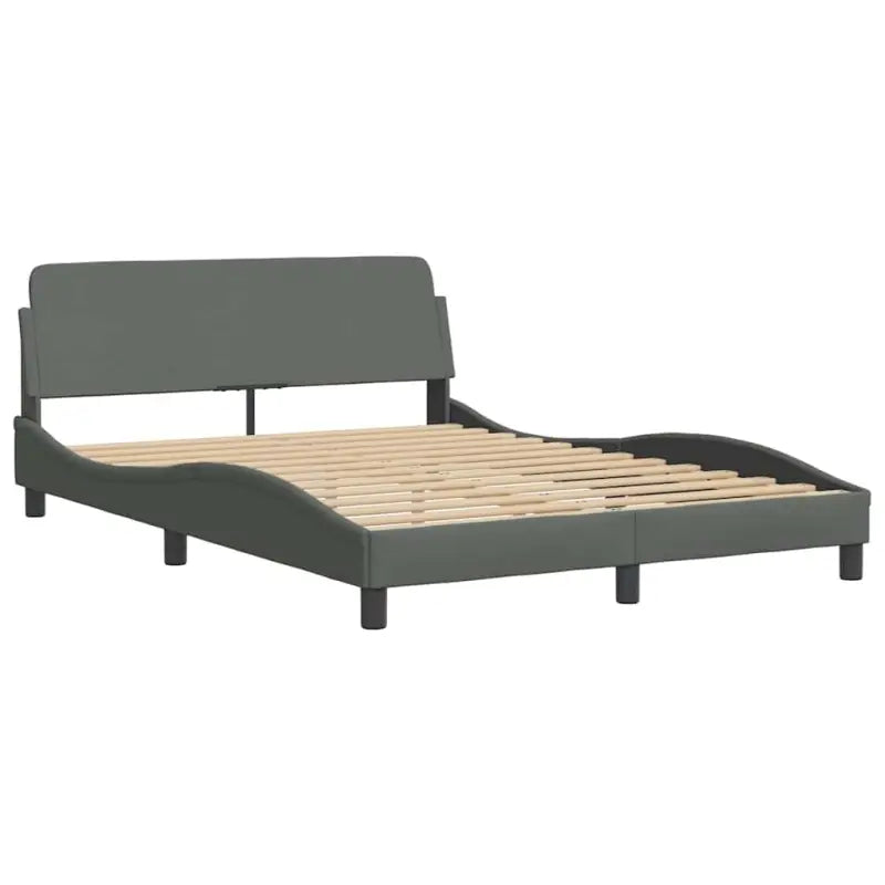 Donkergrijs bedframe met ademend vermogen en duurzaam polyester doek - Bedden & bedframes