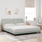 Donkergrijs bedframe met hoofdeinde en multiplex lattenbodem - Lichtgrijs / 180 x 200 cm - Bedden & bedframes