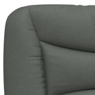 Donkergrijs bedframe met hoofdeinde en multiplex lattenbodem - Bedden & bedframes