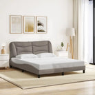 Donkergrijs bedframe met hoofdeinde en multiplex lattenbodem - Taupe / 160 x 200 cm - Bedden & bedframes
