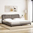 Donkergrijs bedframe met hoofdeinde en multiplex lattenbodem - Taupe / 200 x 200 cm - Bedden & bedframes