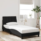 Donkergrijs bedframe met hoofdeinde en multiplex lattenbodem - Zwart / 80 x 200 cm - Bedden & bedframes
