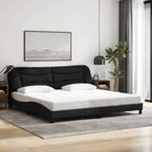 Donkergrijs bedframe met hoofdeinde en multiplex lattenbodem - Zwart / 200 x 200 cm - Bedden & bedframes