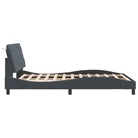 Donkergrijs bedframe met LED-verlichting en multiplex lattenbodem - Bedden & bedframes