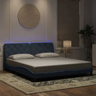 Donkergrijs bedframe met LED-verlichting en multiplex lattenbodem - Donkergrijs / 180 x 200 cm - Bedden & bedframes