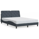 Donkergrijs bedframe met LED-verlichting en multiplex lattenbodem - Bedden & bedframes