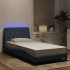Donkergrijs bedframe met LED-verlichting en multiplex lattenbodem - Donkergrijs / 100 x 200 cm - Bedden & bedframes