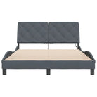 Donkergrijs bedframe met LED-verlichting en multiplex lattenbodem - Bedden & bedframes