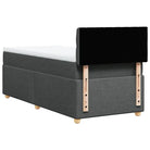 Donkergrijs boxspringbed met ademend vermogen en duurzaam polyester materiaal - Bedden & bedframes