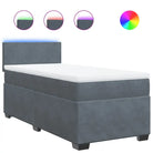 Donkergrijs boxspringbed met zacht fluweel en comfortabel vulling - Bedden & bedframes