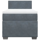 Donkergrijs boxspringbed met zacht fluweel en comfortabel vulling - Bedden & bedframes