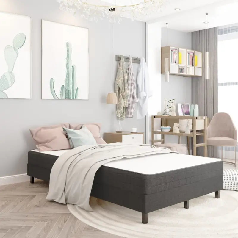 Donkergrijs materiaal bedframe met elegant ontwerp en duurzame constructie - Bedden & bedframes