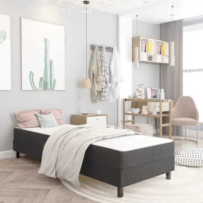 Donkergrijs materiaal bedframe met elegant ontwerp en duurzame constructie - Bedden & bedframes
