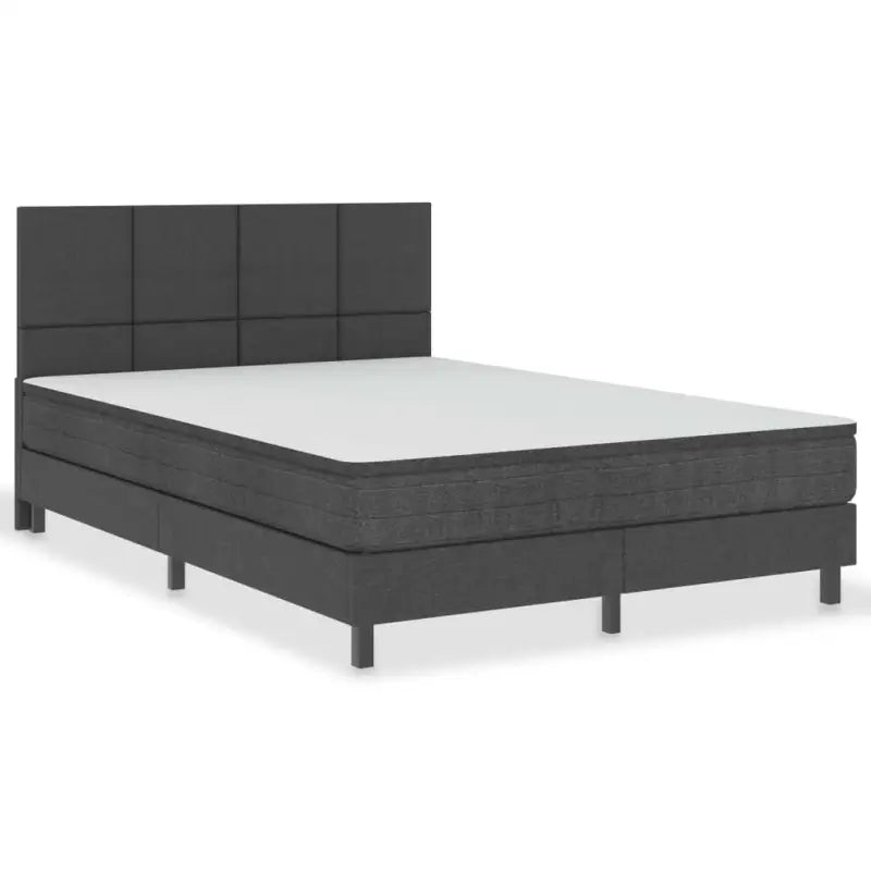 Donkergrijs materiaal boxspring met elegant ontwerp voor slaapkamer - Bedden & bedframes