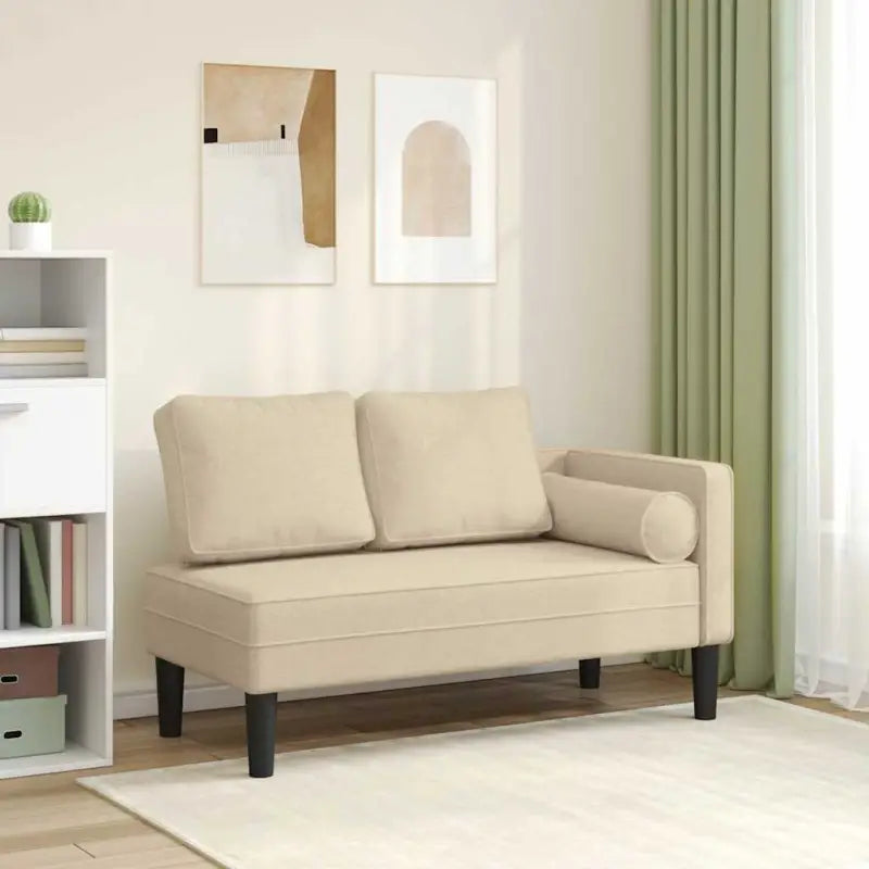 Donkergrijze chaise longue met comfortabel kussen voor ontspanning - Crème / 1 - Chaises longues