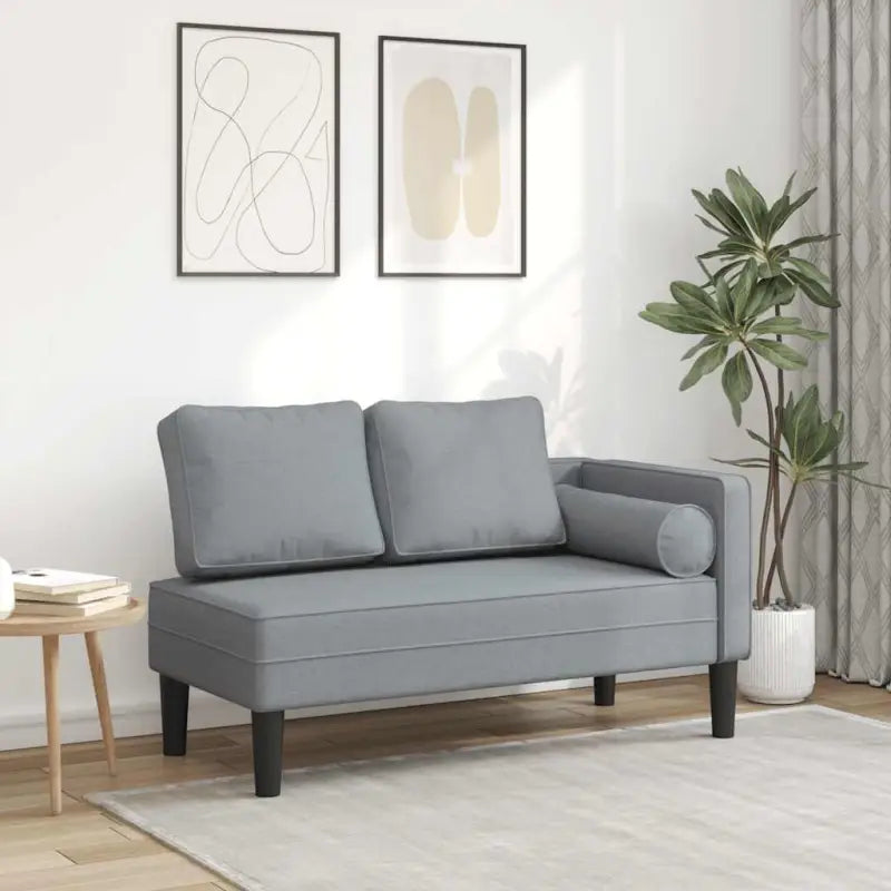 Donkergrijze chaise longue met comfortabel kussen voor ontspanning - Lichtgrijs / 1 - Chaises longues