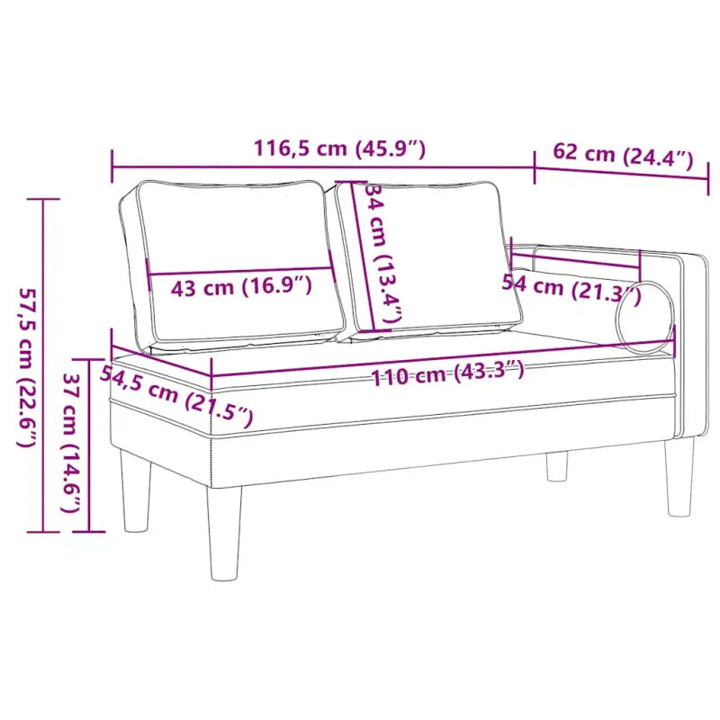 Donkergrijze chaise longue met comfortabel kussen voor ontspanning - Chaises longues