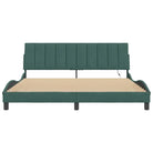 Donkergroen bedframe met LED-verlichting en multiplex lattenbodem - Bedden & bedframes