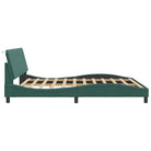 Donkergroen bedframe met LED-verlichting en multiplex lattenbodem - Bedden & bedframes