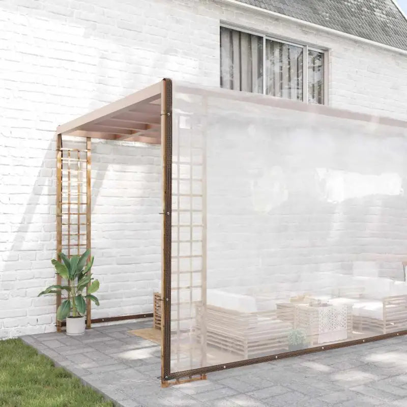 Doorzichtige zeildoek met zwart lint en vier hoeken voor bescherming - 10 x 12 m / 1 - Afdekdoeken