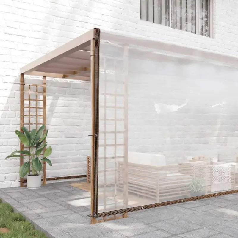 Doorzichtige zeildoek met zwart lint en vier hoeken voor bescherming - 8 x 12 m / 1 - Afdekdoeken