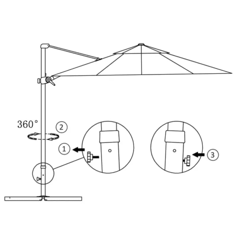 Draagbare parasol met aluminium frame en uv-bestendig doek - Parasols en zonneschermen