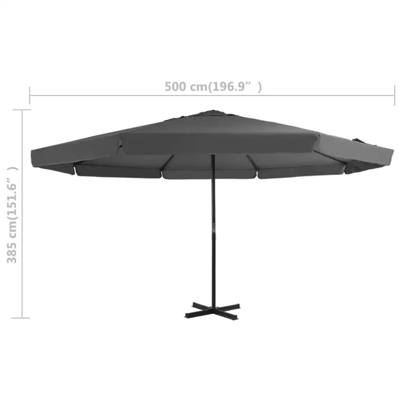Draagbare voet parasol met UV-bestendig doek en stevig aluminium frame - Parasols en zonneschermen