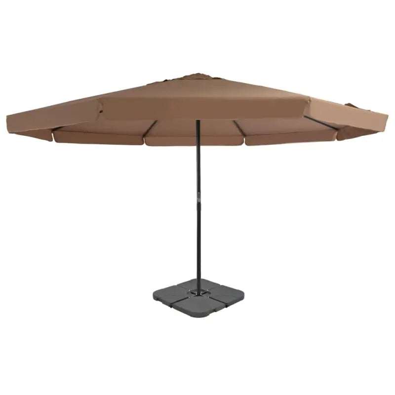 Draagbare voet parasol met UV-bestendig doek en stevig aluminium frame - Taupe / 1 - Parasols en zonneschermen