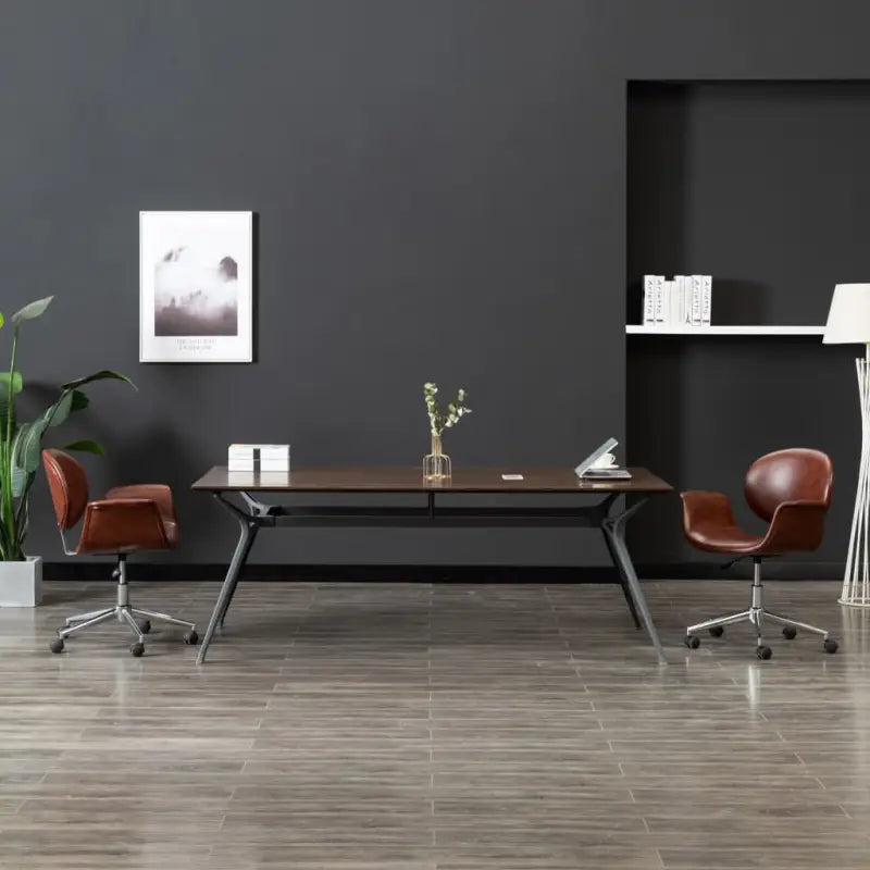 Draaibare Eetkamerstoel met Modern Ontwerp - Bruin / 1 - Eetkamerstoelen