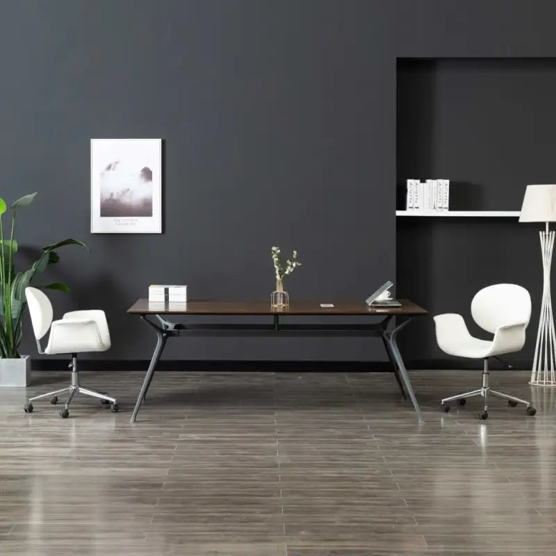 Draaibare Eetkamerstoel met Modern Ontwerp - Wit / 2 - Eetkamerstoelen