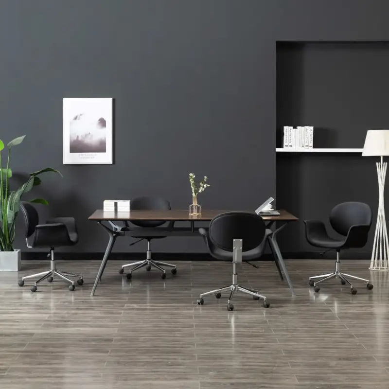 Draaibare Eetkamerstoel met Modern Ontwerp - Zwart / 4 - Eetkamerstoelen