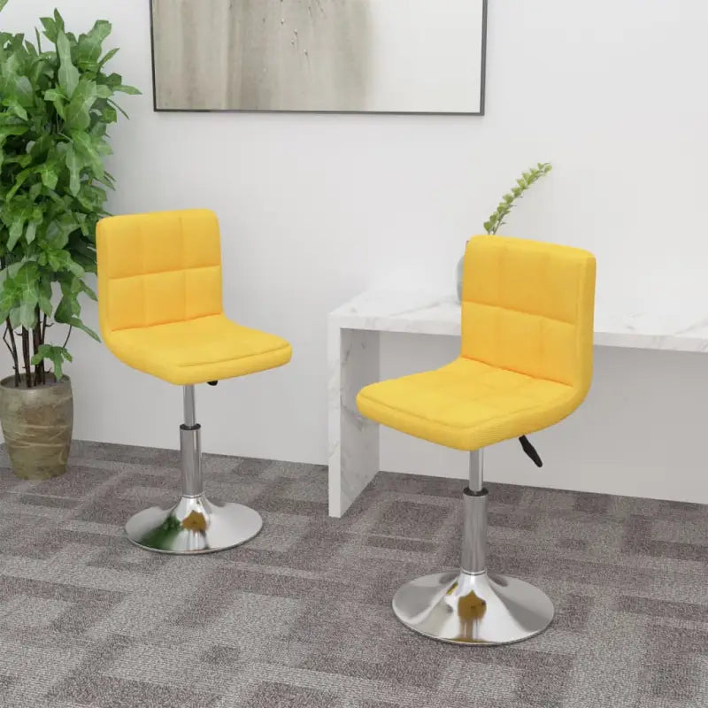 Draaibare Eetkamerstoelen met Comfort en Trendy Ontwerp - Geel / 2 - Eetkamerstoelen