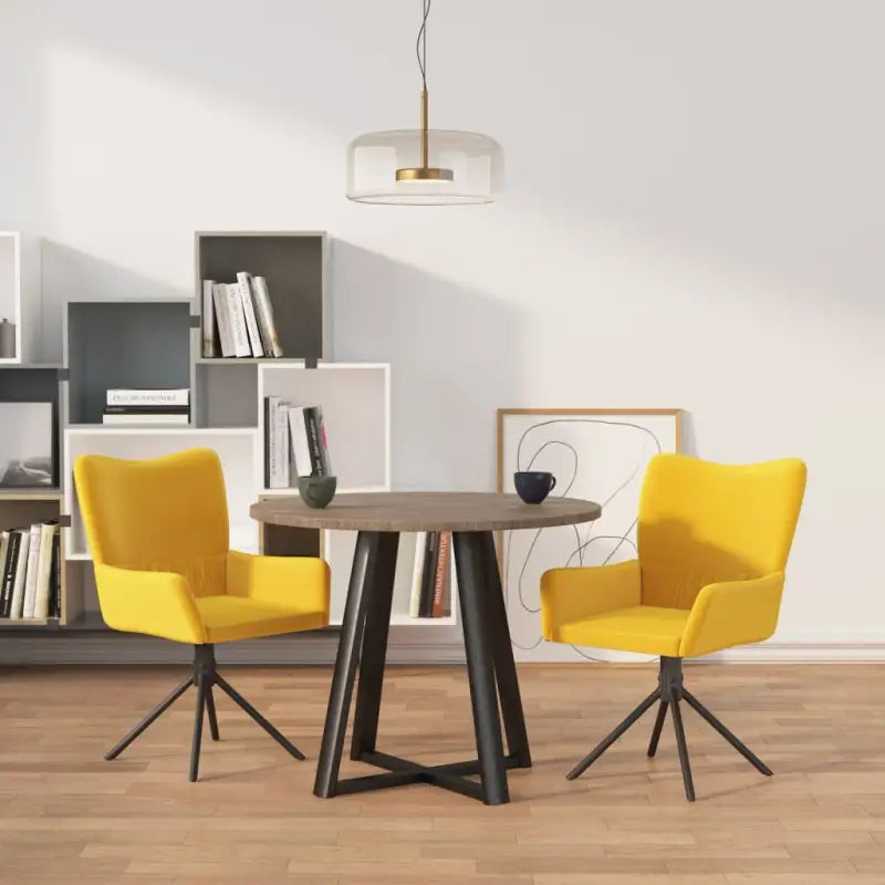 Draaibare eetkamerstoelen met elegant en comfortabel ontwerp - Geel / 2 - Eetkamerstoelen