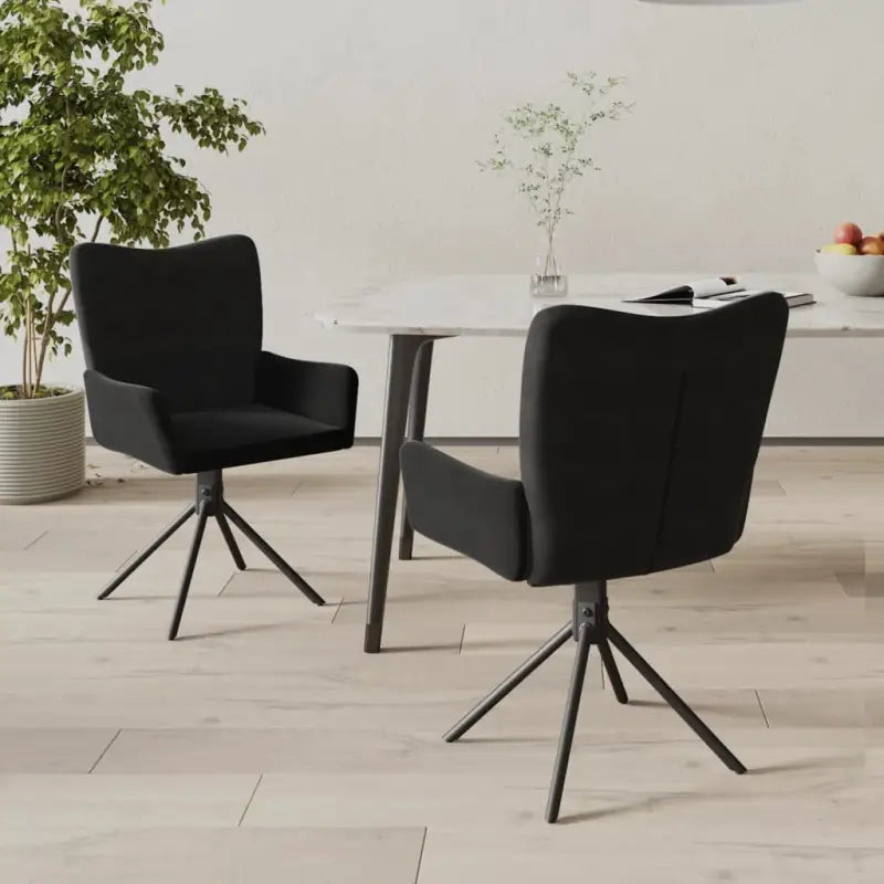 Draaibare eetkamerstoelen met elegant en comfortabel ontwerp - Zwart / 2 - Eetkamerstoelen