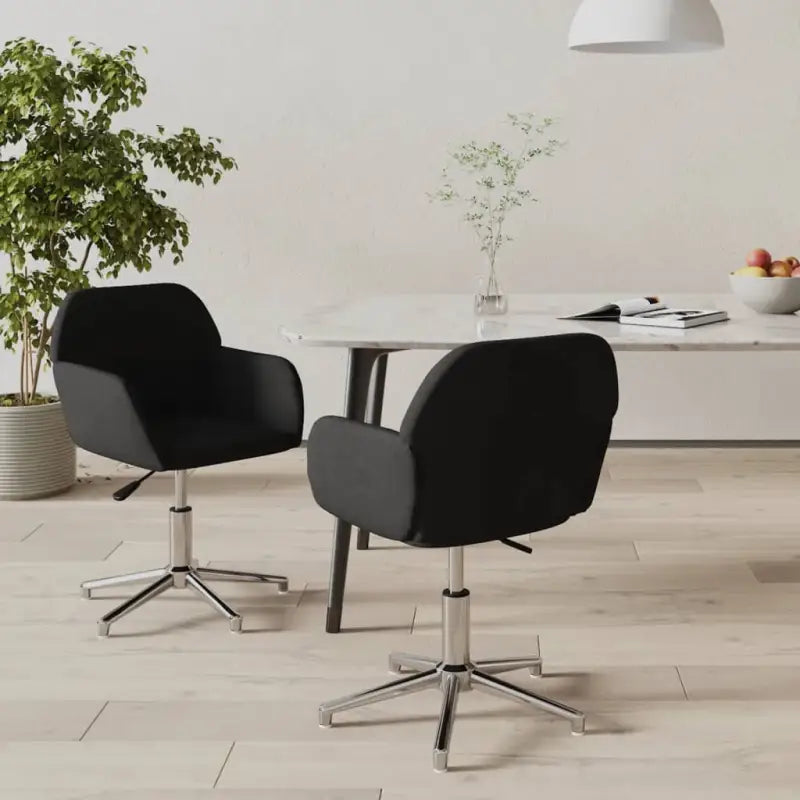 Draaibare Eetkamerstoelen met Elegant en Duurzaam Stoffenontwerp - Zwart / 2 - Eetkamerstoelen