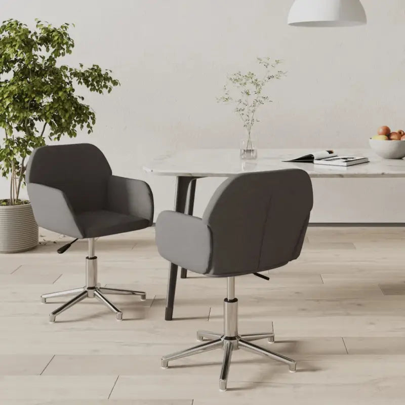 Draaibare Eetkamerstoelen met Elegant en Duurzaam Stoffenontwerp - Donkergrijs / 2 - Eetkamerstoelen