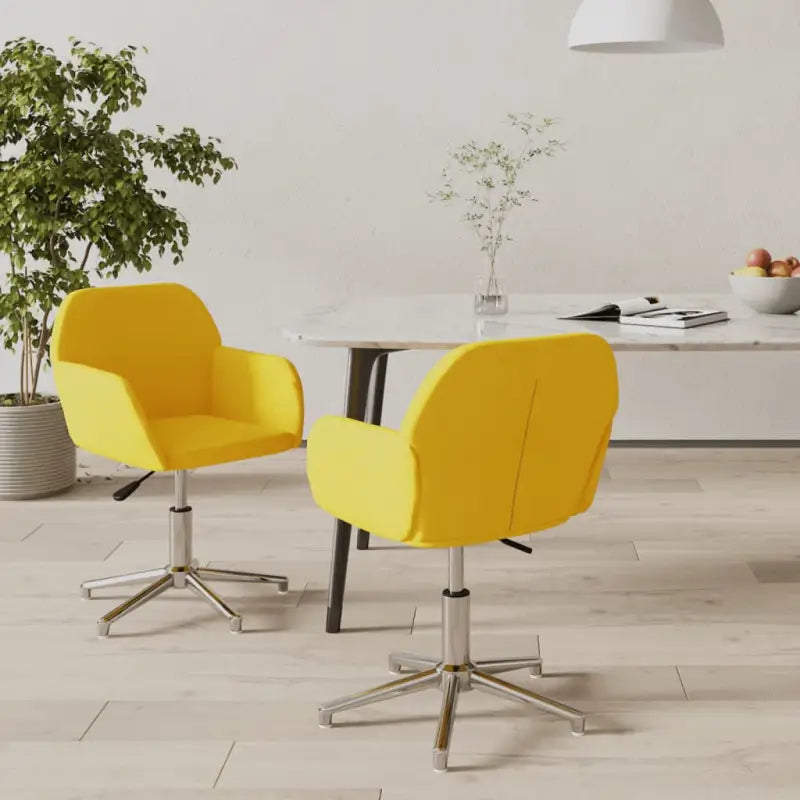 Draaibare Eetkamerstoelen met Elegant en Duurzaam Stoffenontwerp - Mosterdgeel / 2 - Eetkamerstoelen