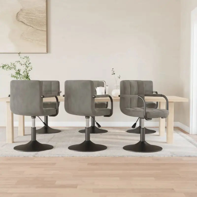 Draaibare Eetkamerstoelen met Fluweel en Stalen Frame - Eetkamerstoelen
