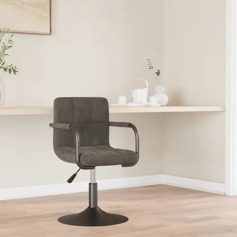 Draaibare Eetkamerstoelen met Fluweel en Stalen Frame - Donkergrijs / 1 - Eetkamerstoelen