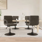 Draaibare Eetkamerstoelen met Fluweel en Stalen Frame - Donkergrijs / 4 - Eetkamerstoelen