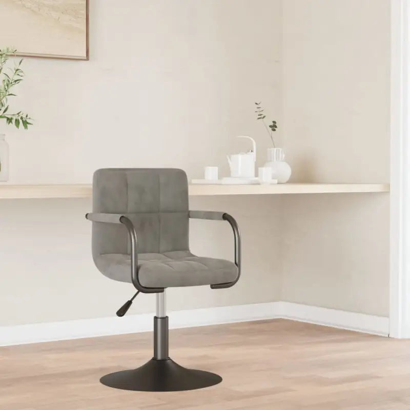 Draaibare Eetkamerstoelen met Fluweel en Stalen Frame - Lichtgrijs / 1 - Eetkamerstoelen