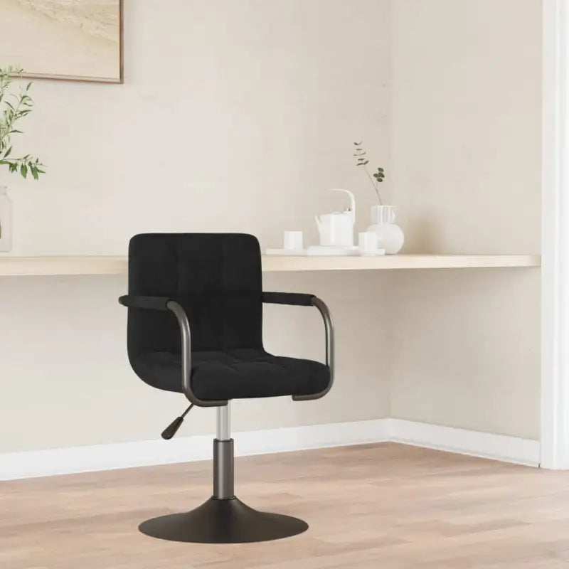 Draaibare Eetkamerstoelen met Fluweel en Stalen Frame - Zwart / 1 - Eetkamerstoelen