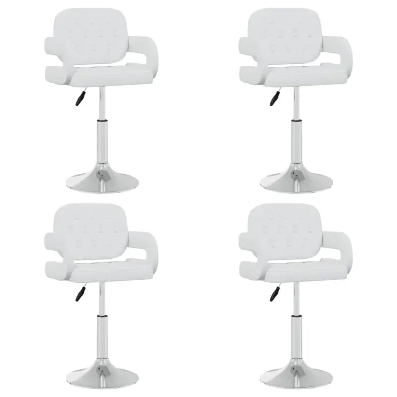 Draaibare Eetkamerstoelen met Kunstlederen Bekleding - Wit / 4 - Eetkamerstoelen