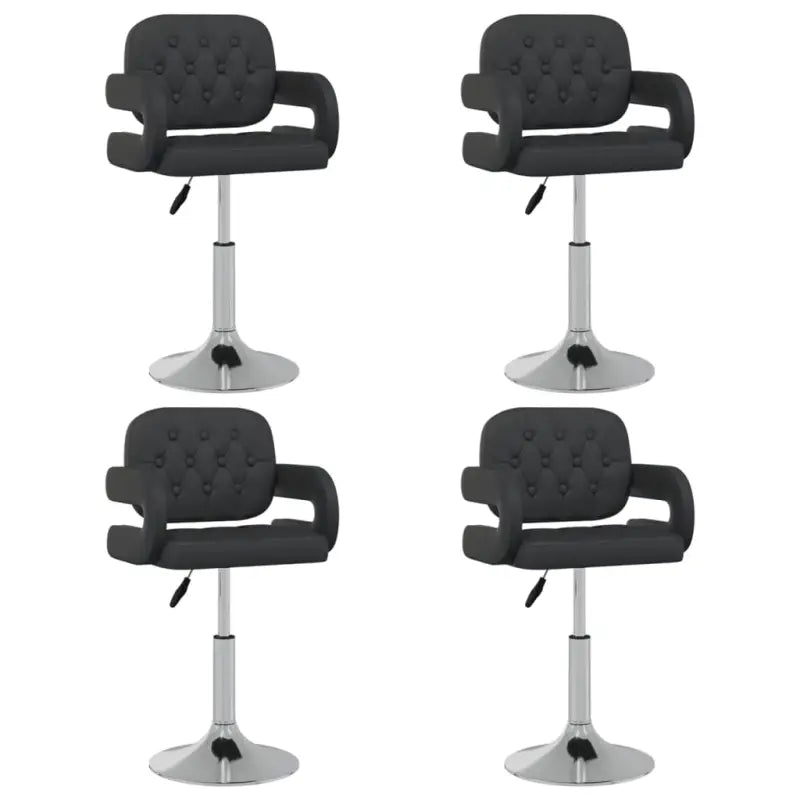 Draaibare Eetkamerstoelen met Kunstlederen Bekleding - Zwart / 4 - Eetkamerstoelen