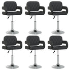 Draaibare Eetkamerstoelen met Kunstlederen Bekleding - Zwart / 6 - Eetkamerstoelen